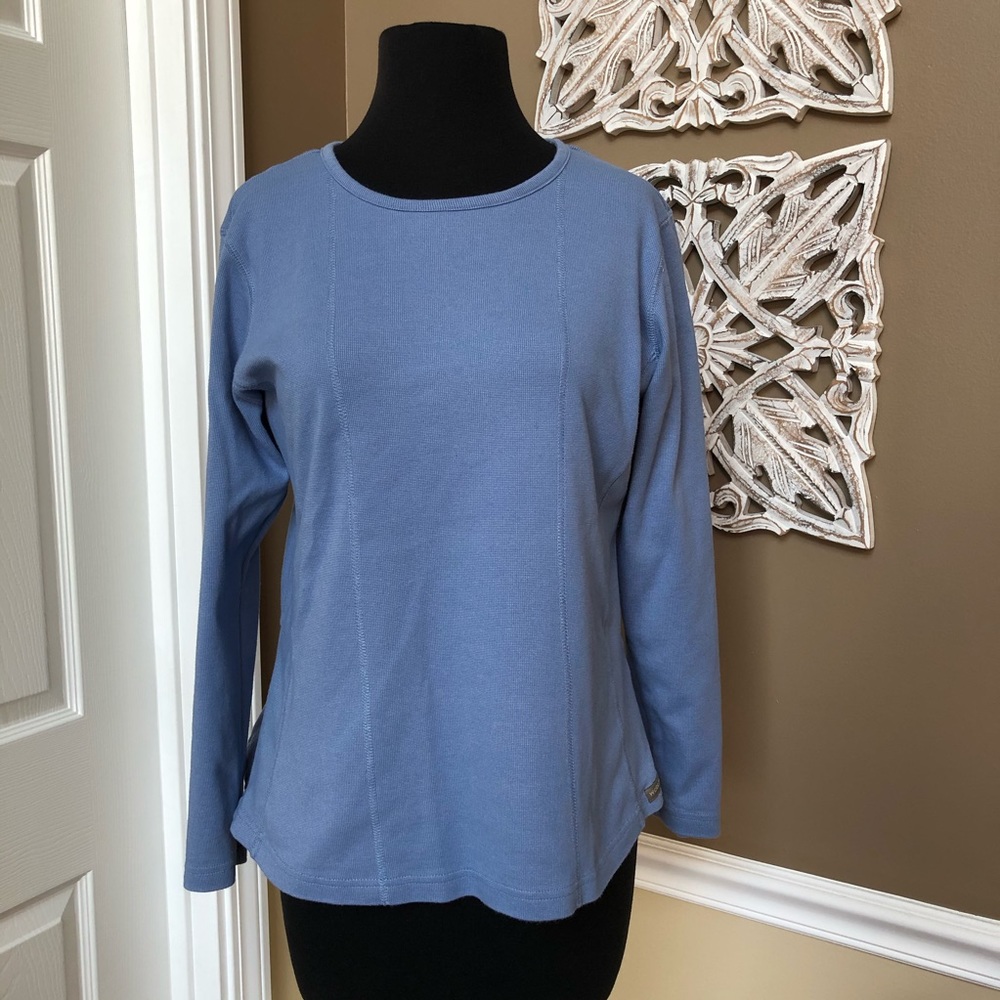 Woolrich Powder Blue Thermal Crewneck Pullover w/ Zip Pocket Size Medium